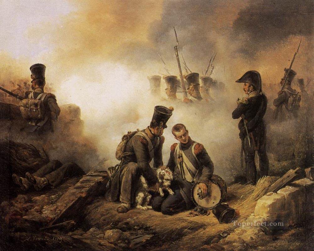 The Dog Of The Regiment Wounded Horace Vernet Oil Paintings
